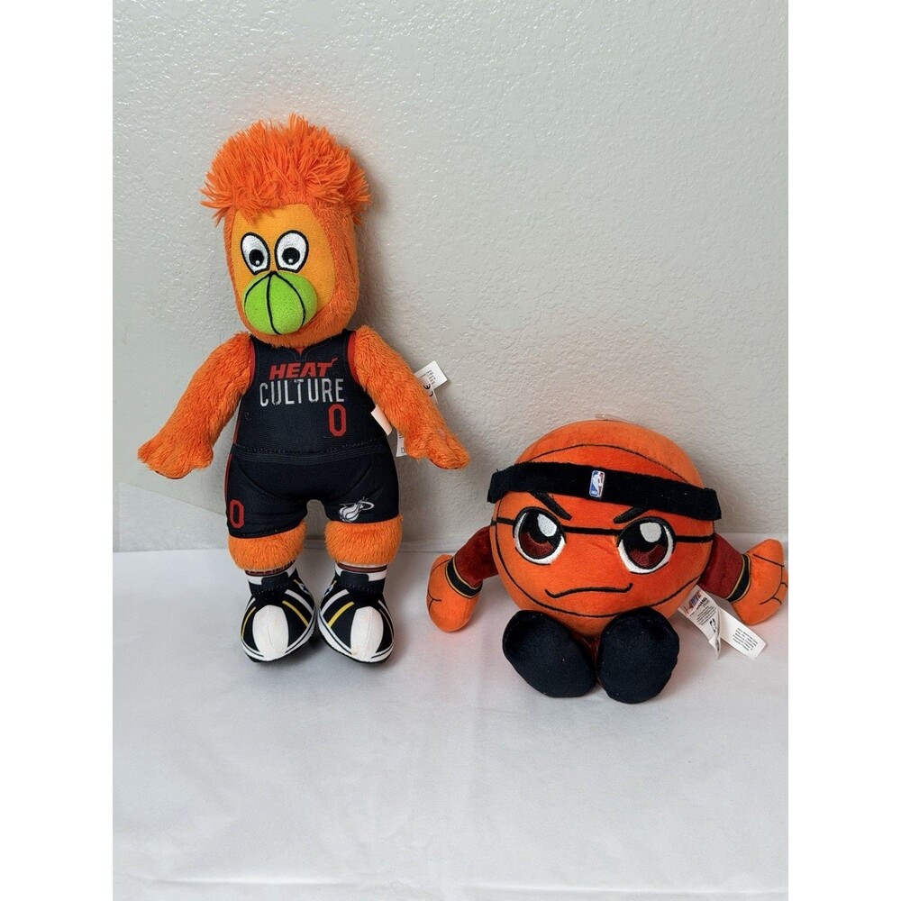 Miami Heat Burnie Mascot & Kuricha NBA Plush Lot of 2 Bleacher Creatures